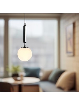 Tekli Cam Avize Aydınlatma, Ev, Ofis, Cafe, Restoran Avizeleri, E14 Duy (Siyah)