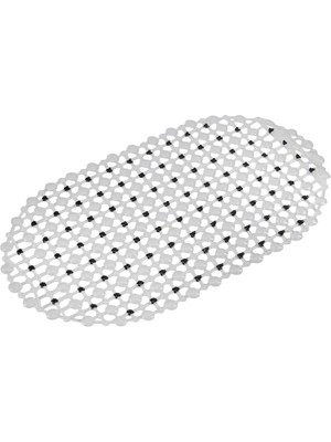 Eko Serisi Banyo - Küvet Içi Kaydırmaz Vantuzlu Oluklu Oval Paspas 63 x 34 Cm, Siyah