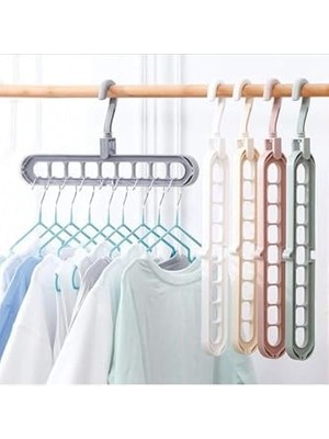 Sihirli Elbise Askısı 9 Gözlü Akıllı Askı Sihirli Askılık - 5 Adet