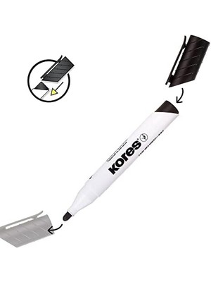 Kolay Kuruyan Tahta Marker Set ile Yuvarlak Uçlu, 3 Mm, Siyah/kırmızı/yeşil/mavi