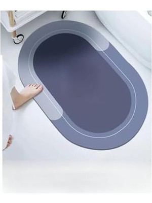 Sihirli Su Emici Kaymaz Tabanlı Banyo Paspası 3,5 mm 40X60 Oval Desenli Şık Renk