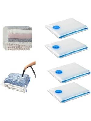 Tarix Vakumlu Hurç, Dolap Düzenleyici,valiz Düzenleyici,elbise Saklama Poşeti, 60X80CM 4'lü Set, (Large)