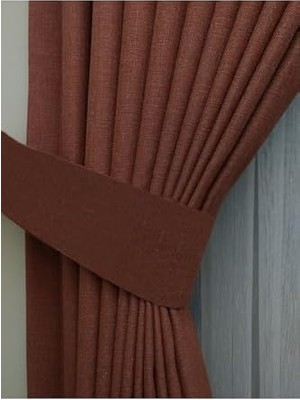 Ev Depo Kiremit Düz Renk Fon Perde 1/2 Seyrek Pile Tek Kanat TYCSRVI8FN169343189446772, Kiremit, 80 x 250