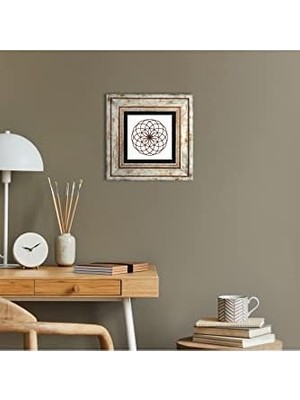 Yaşam Çiçeği Taş Duvar Tablosu - Çerçeveli Taş Tablo - Dekoratif Duvar Sanatı - Modern Ev ve Ofis Duvar Dekoru T1-177