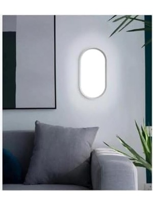 Banyo Tavan Lambası  20W Oval Balkon Tavan Lambası 6400K Beyaz LED Işık Teras Duvar Lambası (Beyaz)