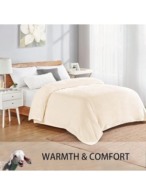 Battaniye, 280GSM Süper Yumuşak Polar Yatak Battaniyesi, Rahat ve Hafif Flanel Battaniye, Yatak, Koltuk, Seyahat ve Kamp Için (Açık Beyaz, 150X200CM)