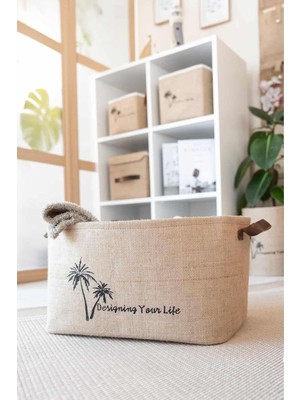 Jüt Dolap Içi Çamaşır Çocuk Odası Oyuncak Düzenleyici Katlanır Saklama Sepeti Organizer 34X24X21