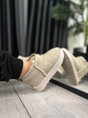 Zubiy Kız Çocuk Bebek Siyah Ultra Mini Süet Bot Içi Kürklü Kışlık Taban Ug Bot