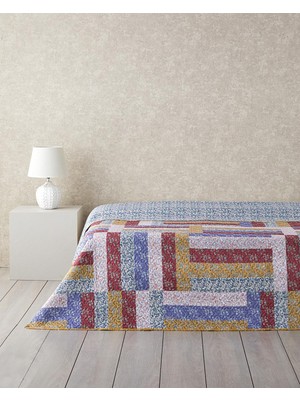 Log Cabin Patchwork Size Çok Amaçlı Örtü Pembe