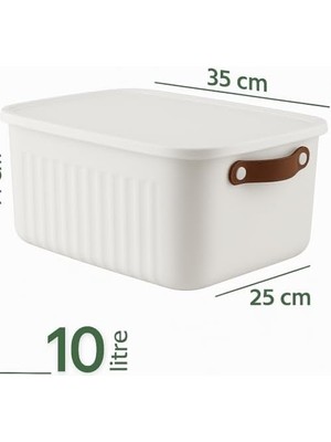 2'li Kapaklı Saklama Kutusu Seti -10 Litre – Turuncu -Taşınabilir Kulplu, Dolap Içi Düzenleyici, Çok Amaçlı Organizer Kutu, Oyuncak & Kıyafet Kutusu