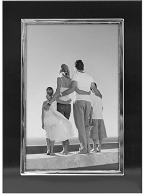 International Designs Uptown Siyah Gümüş Moda Metal Çerçeve, 4x6, Siyah