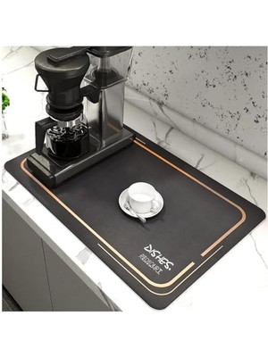 Tezgah Üstü Bulaşık Yıkama Matı, Kaymaz Kurulama Örtüsü, , Siyah, Boy 45 En 35 cm