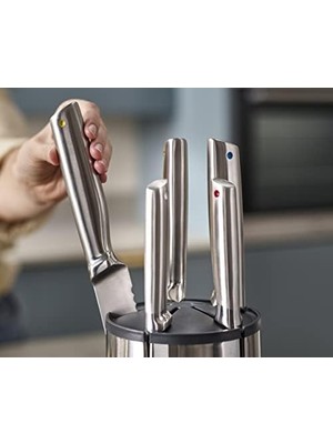 Elevate - Çelik Bıçak 5 Parçalı Set, Döner Paslanmaz Çelik Bıçak Bloğu, Paslanmaz Çelik Bıçaklar, Parmak Izine Dayanıklı Kaplama ve Kaymaz Taban, Mutfak Aksesuarları