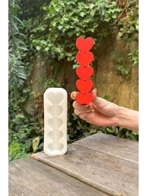Kalp Şerit Silikon Mum Kalıbı
