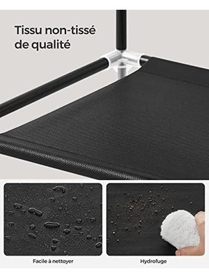 3 Katlı Ayakkabı Rafı, Antre Dolabı Için Ayakkabı Saklama Çözümü, Ince ve Yer Tasarrufu Sağlayan, Metal Çerçeve, Dokuma Olmayan Kumaş Raflar, Siyah LSH053B01