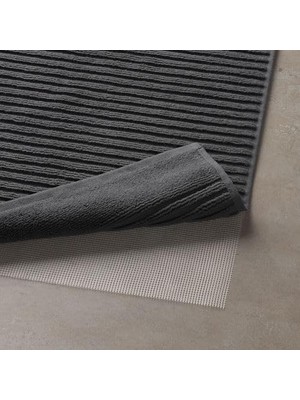 Alstern Ayak Havlusu Yapılandırılmış Dokumalı Pamuk, 50X80 cm Koyu Gri Renk