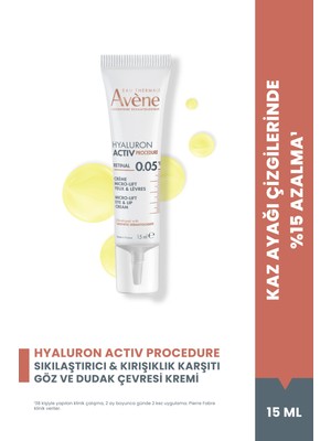 Avene Hyaluron Activ Procedure Retinal (%0,05) Niasinamid (%2) Hyalüronik Asit (%0,2) Göz-Dudak Kremi 15ml