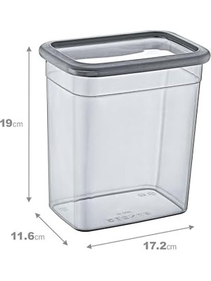 6'lı Setskali Dikdörtgen Saklama Kabı 2350 ml - Antrasit, Çok Amaçlı Saklama Kabı