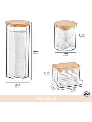 Ahşap Kapak 3 Lü Akrilik Organizer Set
