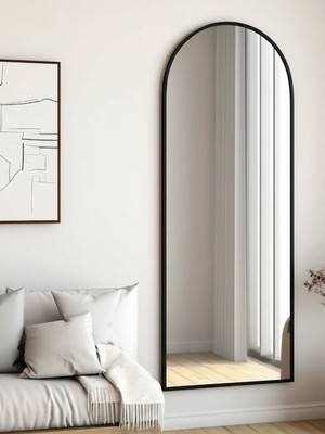 Esenhome DECOR Siyah Çerçeveli Oval Duvar Aynası 60X180CM