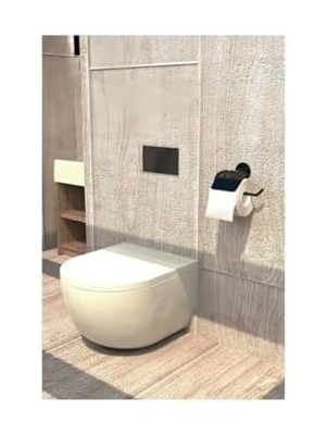 Yapışkanlı Siyah Geniş Kapaklı Tuvalet Kağıtlığı Wc Kağıtlık Tuvalet Kağıdı Askısı