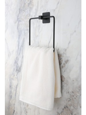 Banyo Yapışkanlı Siyah Kare Havluluk Havlu Askısı