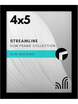 Americanflat Siyah 4x5 Resim Çerçevesi - Kırılmaya Dayanıklı Camlı Ince Kenarlıklı Fotoğraf Çerçevesi, Asma Donanımı ve Duvar Veya Masa Üstü Için Yatay Veya Dikey Görüntü Formatları Için Dahili Şövale