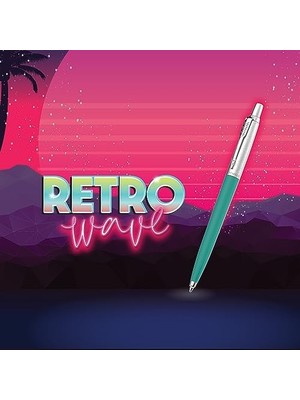 Jotter Originals Tükenmez Kalemler | Retrowave Koleksiyonu | Karayip Mavisi ve Elma Yeşili | Mavi Mürekkep | Orta Nokta | 2 Adet