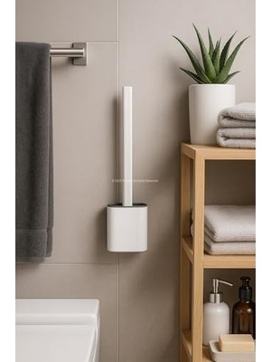 Yapıştırılabilir Tuvalet Fırçası, Silikon Klozet Temizleme Seti, Duvar Tipi Askılı, Kompakt Tasarım, Koku Önleyici, Esnek Uçlu, Hijyenik Banyo Fırçası