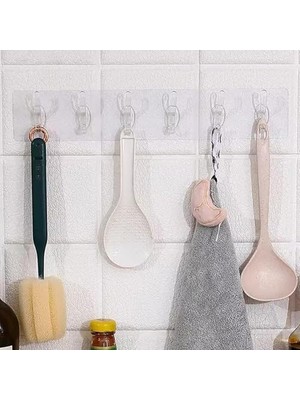 2 Adet Şeffaf Duvar Askısı 5'li Iz Bırakmayan Güçlü Yapışkanlı Askı Kapı Arkası Banyo Mutfak Düzenleyici Kanca Askılık