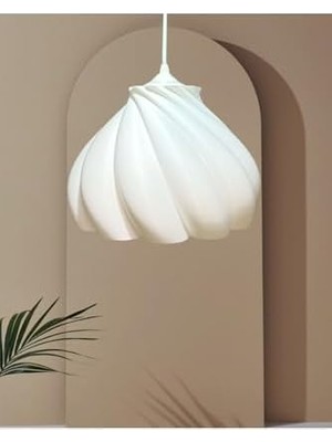 Tıgea  Pumpkin Tekli Avize Yatak Odası, Mutfak, Oturma Odası Beyaz Tasarım Tekli Sarkıt Avize (Plastik) Beyaz 25 x 70