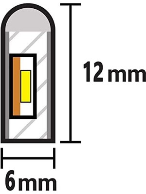 Ema Dükkan 12V Trafolu Neon LED Işık | Tak-Çalıştır Trafolu Neon Şerit LED Esnek Silikonlu Aydınlatma LED Hortum (5 Metre, Beyaz)
