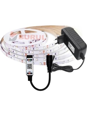 256 Renk Bluetooth App Kontrol Renk Değiştiren Rgb Şerit LED Işık Seti SB-6547 (2.5 Metre)