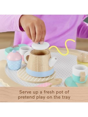 Ahşap Çay Seti Okul Öncesi Çağdaki Çocuklar Için 12 Ahşap Parçadan Oluşan Ahşap Çay Partisi Seti HXT82