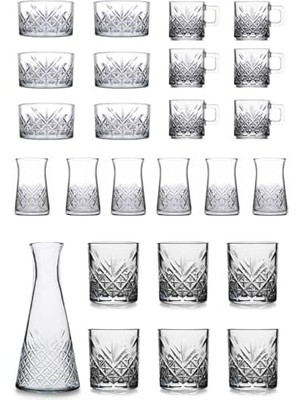 25 Parça Çay, Su Bardağı ve Çerezlik Karaf Seti TYBB2IEVOFTP7P5J51