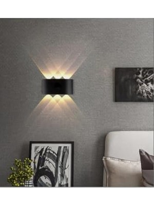 Dekoratif Çift Yönlü Duvar Aydınlatma LED Aplik Duvar Lambası Haiti 10 Watt Desenli Duvar Aplik (Gün Işığı)