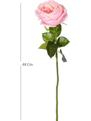 Yapay Çiçek Islak Dokulu Gül Açık Pembe 48 Cm.