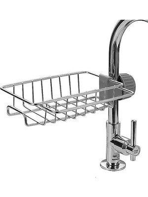 Musluk Depolama Rafı, Lavabo Süzgeci, Sünger Tutucu, Tahliye Kutulu Mutfak Sabunluğu, Delmeden Asılabilir, Mutfak, Tuvalet, Sabun, Sünger, Bez Için (Küçük)