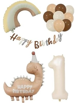 1 Yaş Retro Dinazor Konsept Doğum Günü Seti