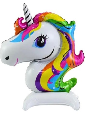 Parti Sürprizi Gökkuşağı Unicorn Ayaklı Folyo Balon 1 Adet