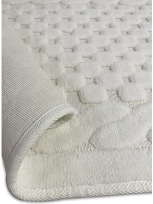 Bambi Ekru 2li Set Banyo Halısı Yıkanabilir, Kaymaz Taban