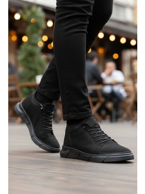 Ayakmod 142 M Siyah Nubuk Hakiki Deri Anatomik Erkek Günlük Ayakkabı