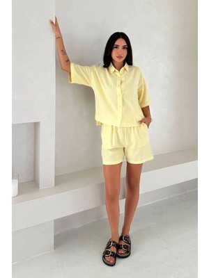 Noa Noa Kadın Açık Mavi Gömlek & Şort Takım – Coastal Mood