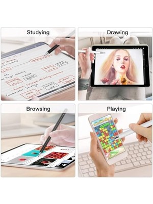 Ipad Için Stylus Kalem, Ios ve Cihazlar, Dizüstü Bilgisayar, Telefonlar ve Tabletler Için Uyumlu 2 Adet Evrensel Stylus Kalem, Çizim ve El Yazısı Için Stylus Kalem