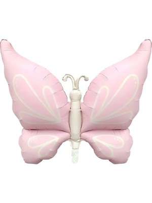 Parti Sürprizi Retro Pembe Büyük Kelebek Folyo Balon 1 Adet