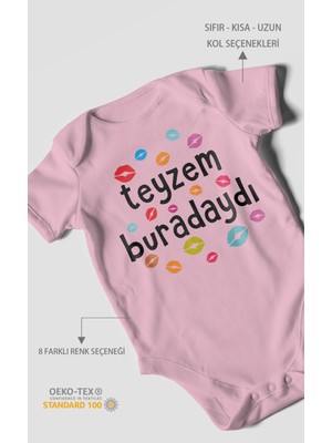 Teyzem Buradaydı Baskılı Bebek Zıbını – Çıtçıtlı Body | %100 Pamuk Kısa Kol