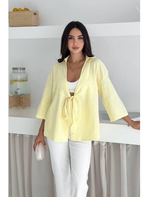 Noa Noa Kadın Bağlamalı Yazlık Gömlek – Blue Breeze