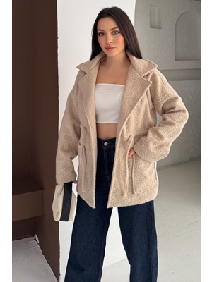 Noa Noa Kadın Dokulu Geniş Yakalı Kaban - Mont – Sand Drift