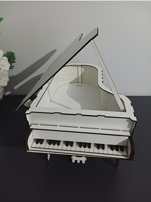 PremiumPort Ahşap Mdf Piyano Dekoratif Kutu, Şık Müzik ve Oda Aksesuarı