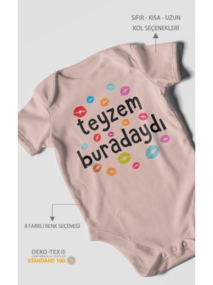 Morivo Kids Teyzem Buradaydı Baskılı Bebek Zıbını – Çıtçıtlı Body | %100 Pamuk Kısa Kol